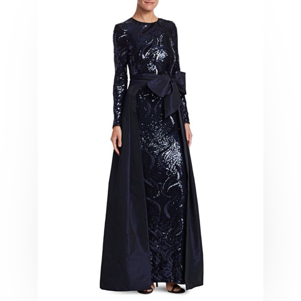 TERI JON
Sequin & Taffeta Overlay Gown